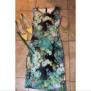 New York & Co. Green Floral Midi Dress